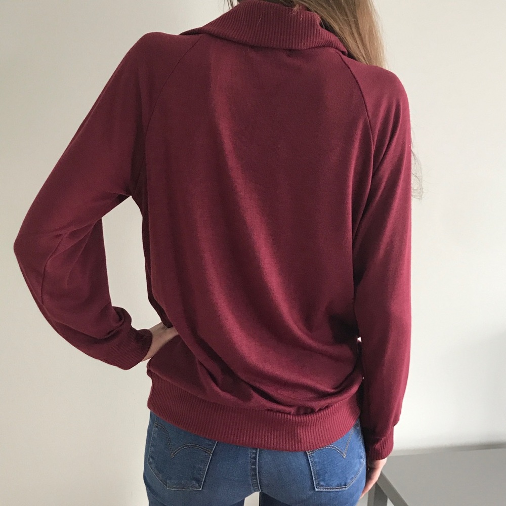 Cowl neck with button detail made in USA - Picture 5 of 7